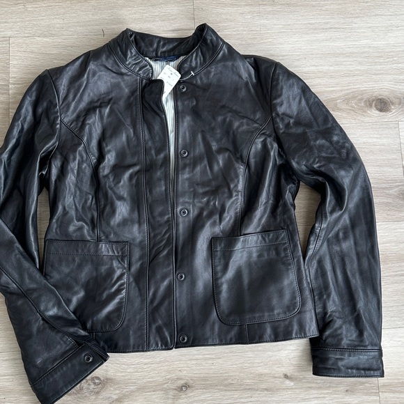 Brooks Brothers Classic Black Leather Jacket - Picture 6 of 6